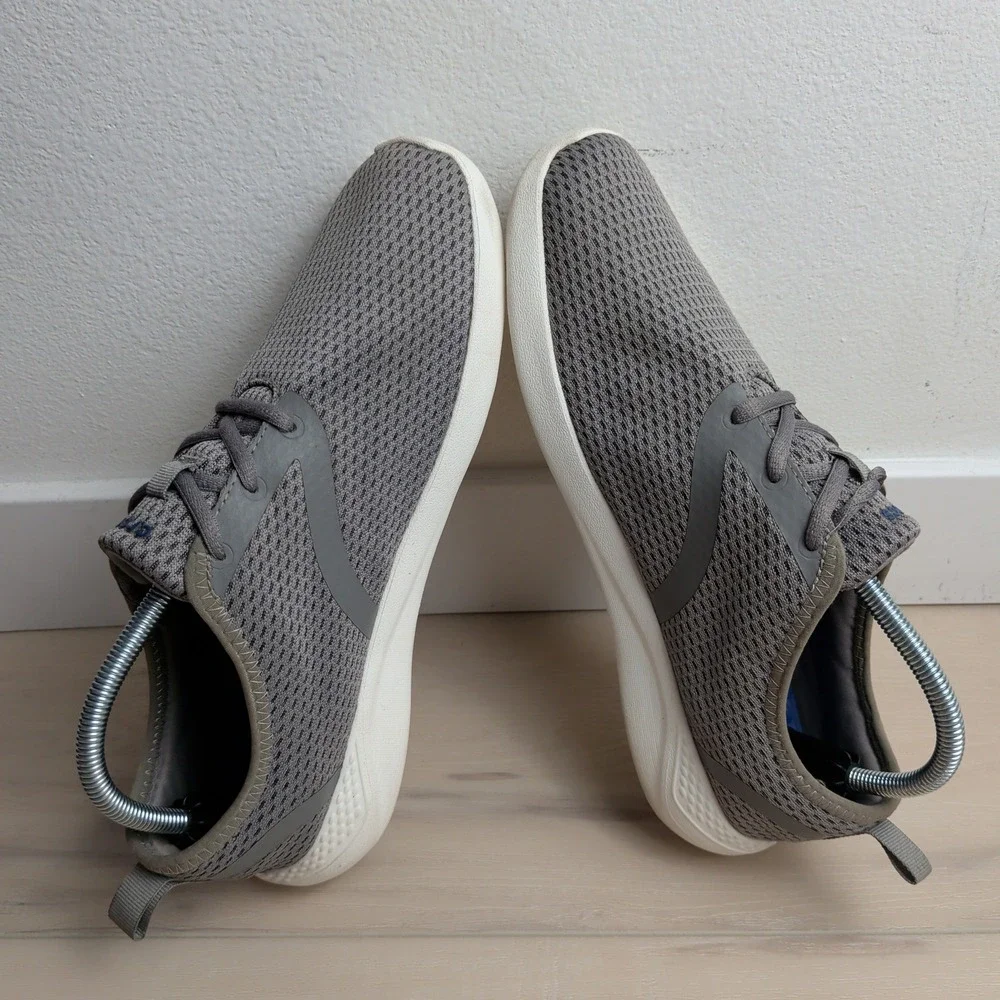 Crocs LiteRide Mesh Lace Up Shoes Mens 11 Grey White Comfort Sneakers 205678